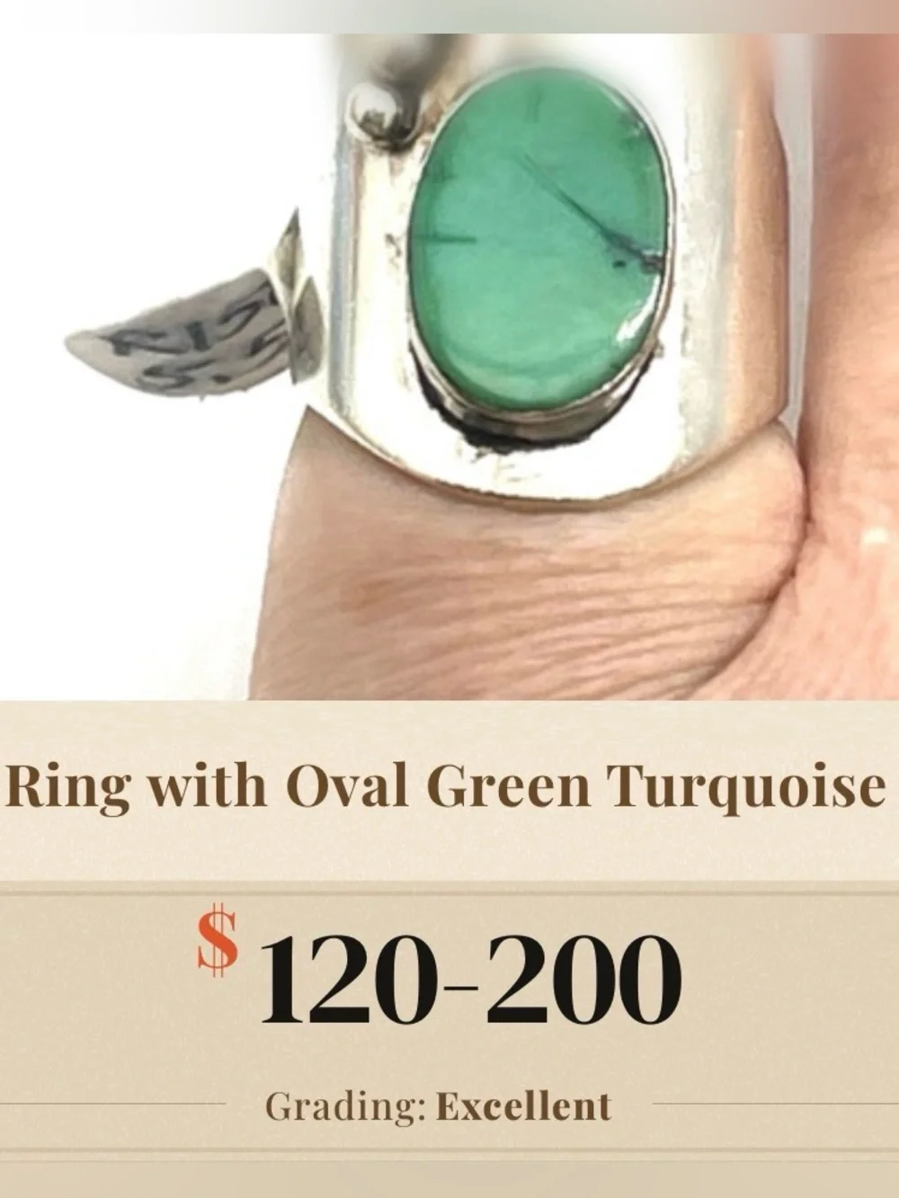Sterling .975 Southwest Turquoise Ring Sz. 5.5